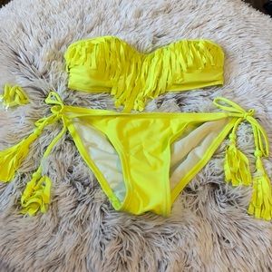 Fringe Lime Green Bikini